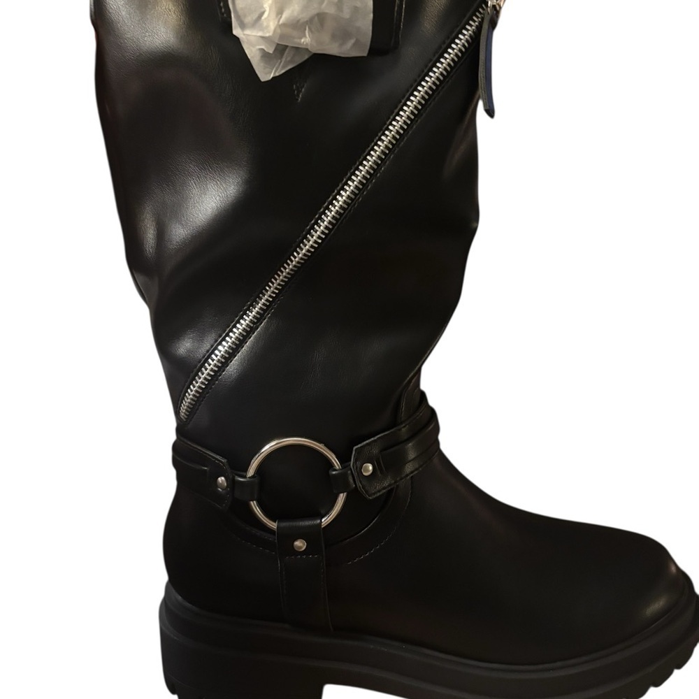 IDIFU Black Riding Boots With 2 In Platform Size 8.5 New in Box (035) - Picture 2 of 4